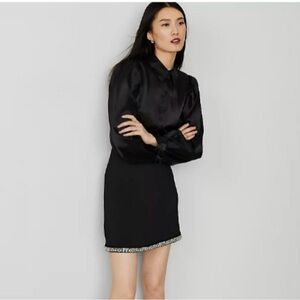 Ann Taylor Black Skirt with crystal embellishment